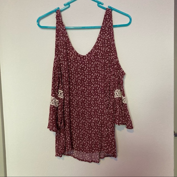 Mossimo Supply Co. Tops - Target Flowy Floral Cold-Shoulder Top